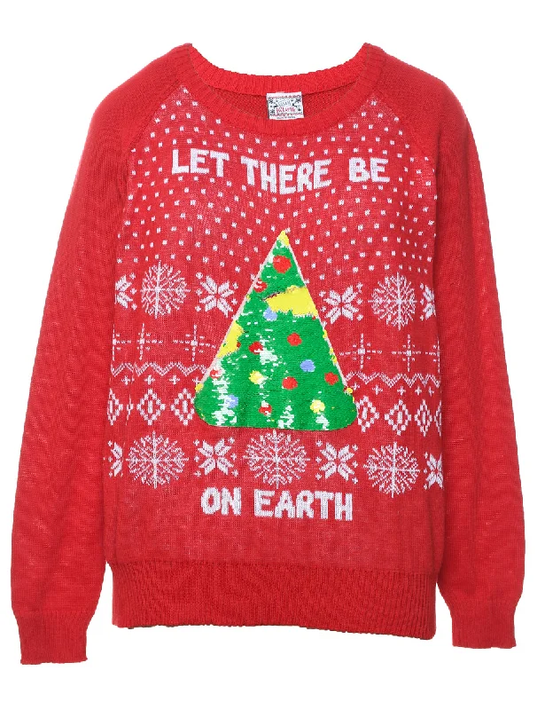 warm jacketRed Christmas Jumper - L