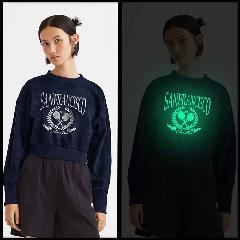 high-quality coatPolo Republica Women's San Francisco "Glow in the Dark" Printed Terry Sweatshirt