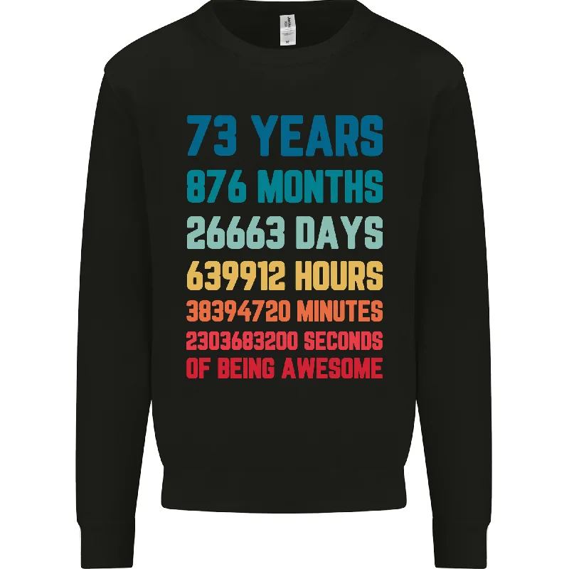 warm pullover hoodiefitted workout hoodie73 Year Old 73rd Birthday Men's Sweatshirt Jumper