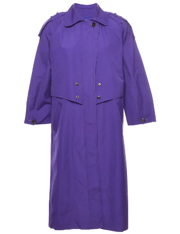 tailored coatPurple Single Breasted Trench Coat - L