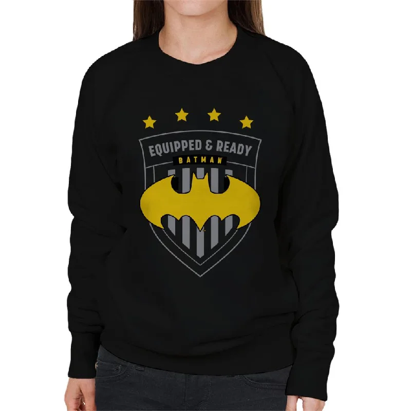 sporty hoodiestylish training hoodieBatman Sports Equipped And Ready Women's Sweatshirt