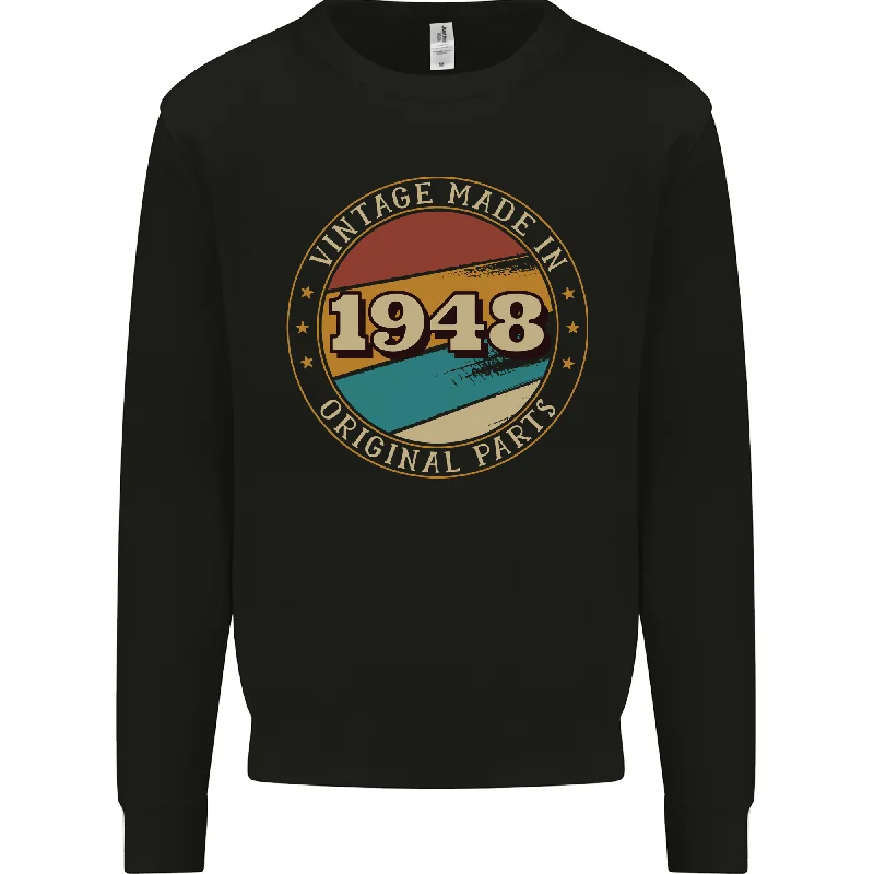 comfortable hoodiechic fitness hoodie76th Birthday  Vintage Made In 1948 Mens Sweatshirt Jumper