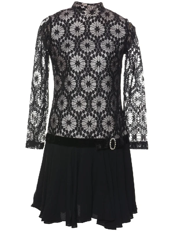 puffer jacketFloral Print Black & Grey Diamante Belt Dress - M