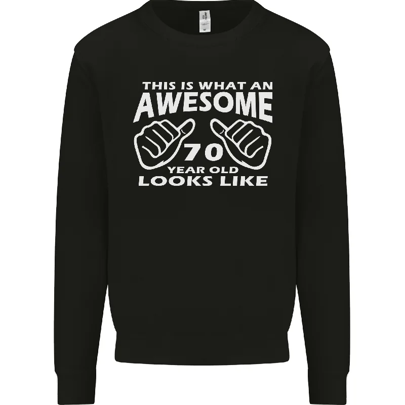 pullover hoodiefitted workout sweatshirt70th Birthday 70-Year-Old Mens Sweatshirt - This Is What Awesome 70 Looks Like!