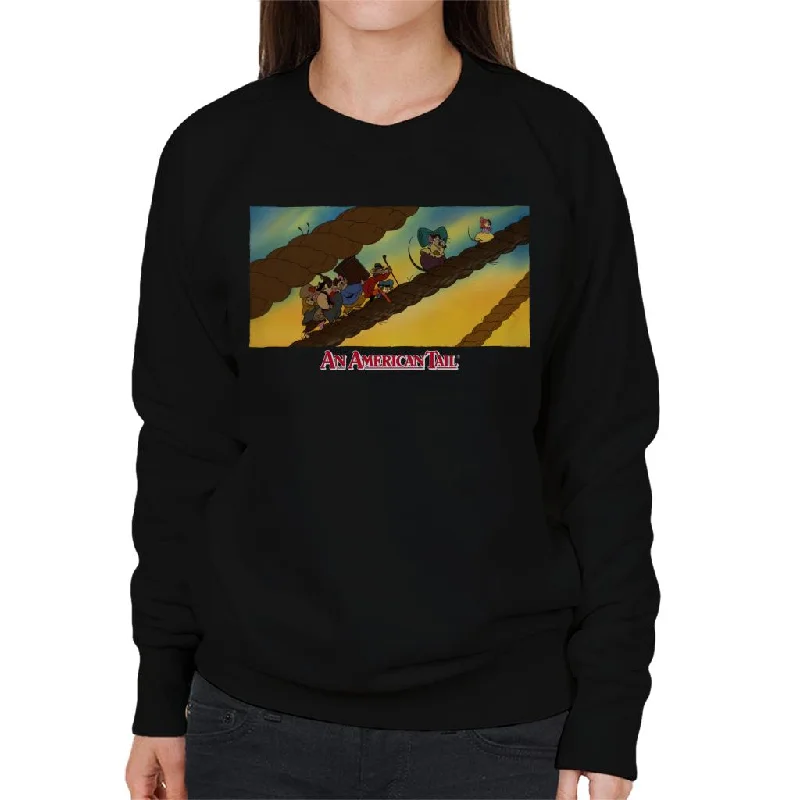 zip-up hoodiepremium athletic sweatshirtAn American Tail Fievel And Family On Rope Women's Sweatshirt