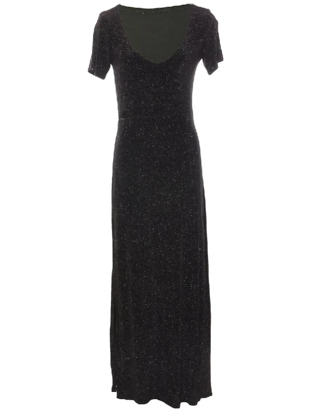 sporty jacketBlack & Silver Sparkly Evening Dress - M