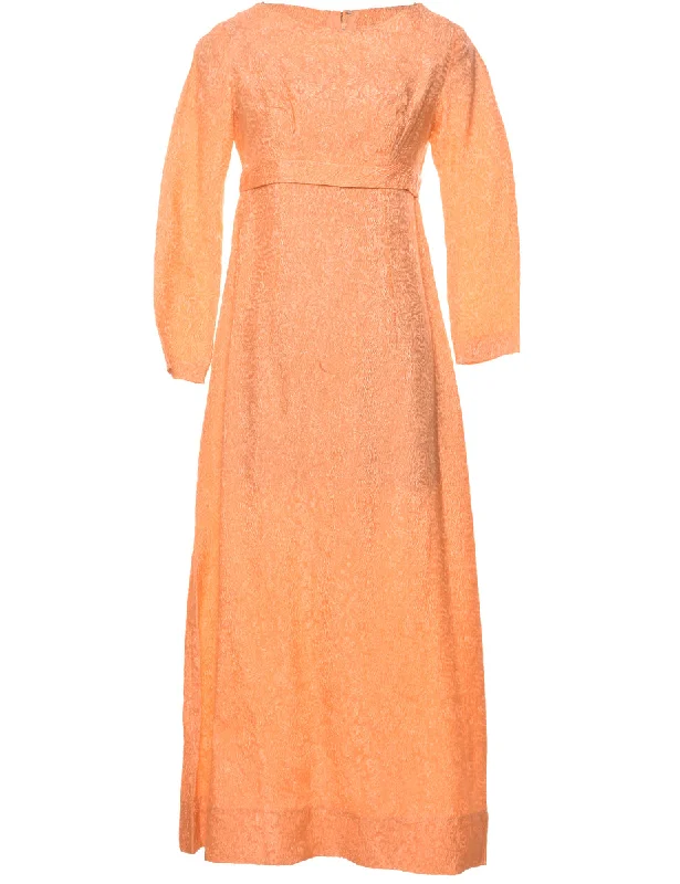 stylish peacoatOrange 1970s Long-Sleeve Dress - M