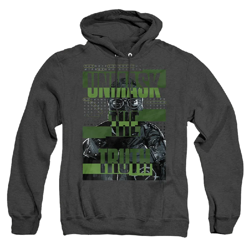 cozy pullover hoodieThe Batman (2022) Unmask The Truth - Heather Pullover Hoodie