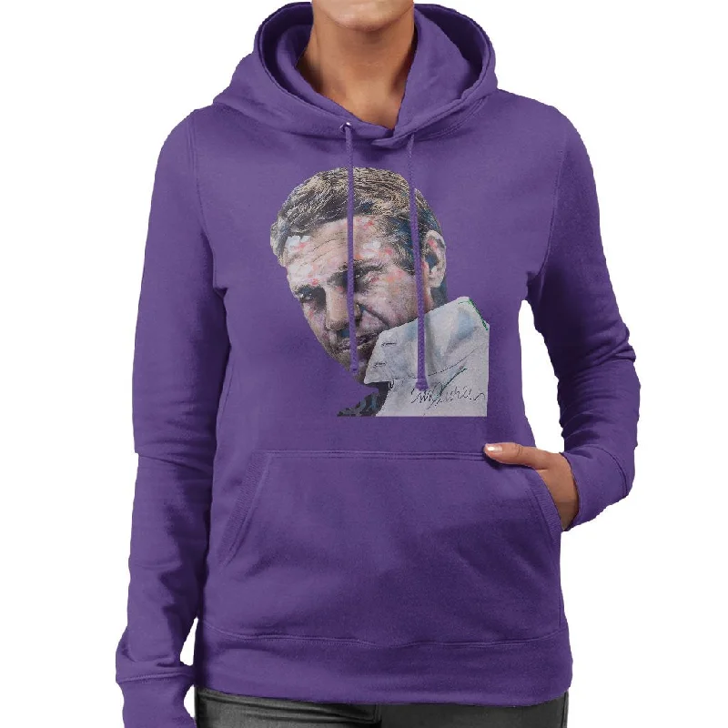 slim-fit hooded sweatshirtgraphic gym sweatshirtSidney Maurer Original Portrait Of Steve McQueen Women's Hooded Sweatshirt