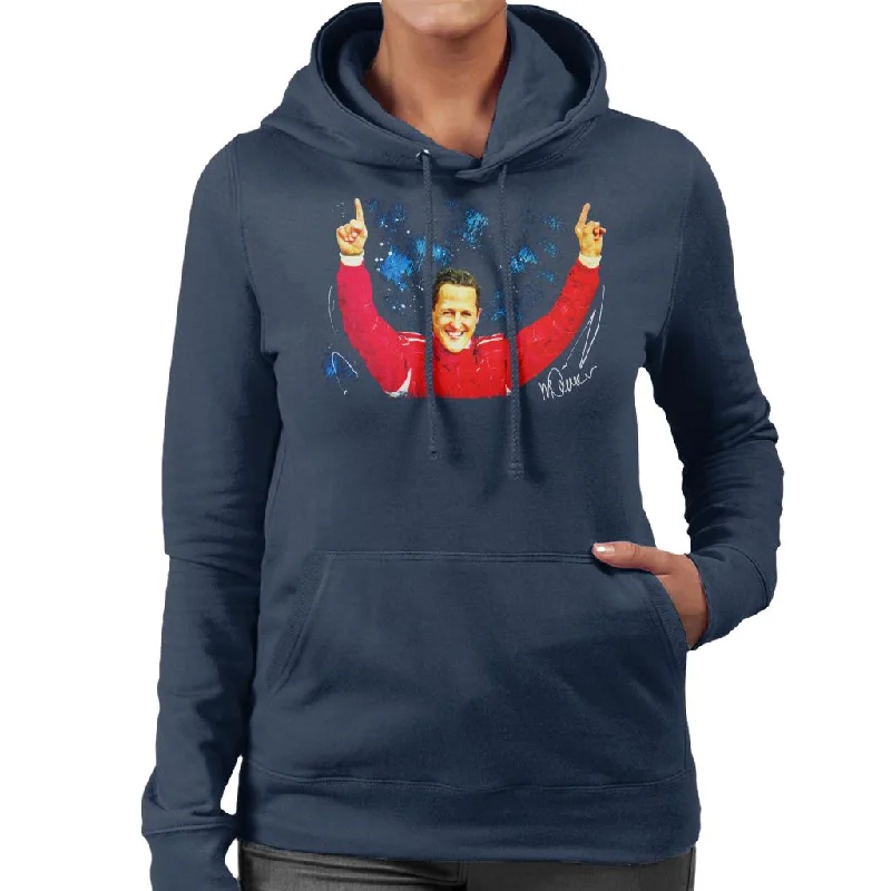 classic hoodiestreetwear gym sweatshirtSidney Maurer Original Portrait Of Michael Schumacher Ferrari Women's Hooded Sweatshirt