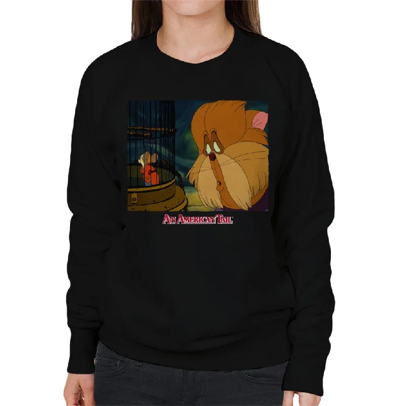 comfy hoodiewarm workout hoodieAn American Tail Fieval In A Cage And Tiger Women's Sweatshirt