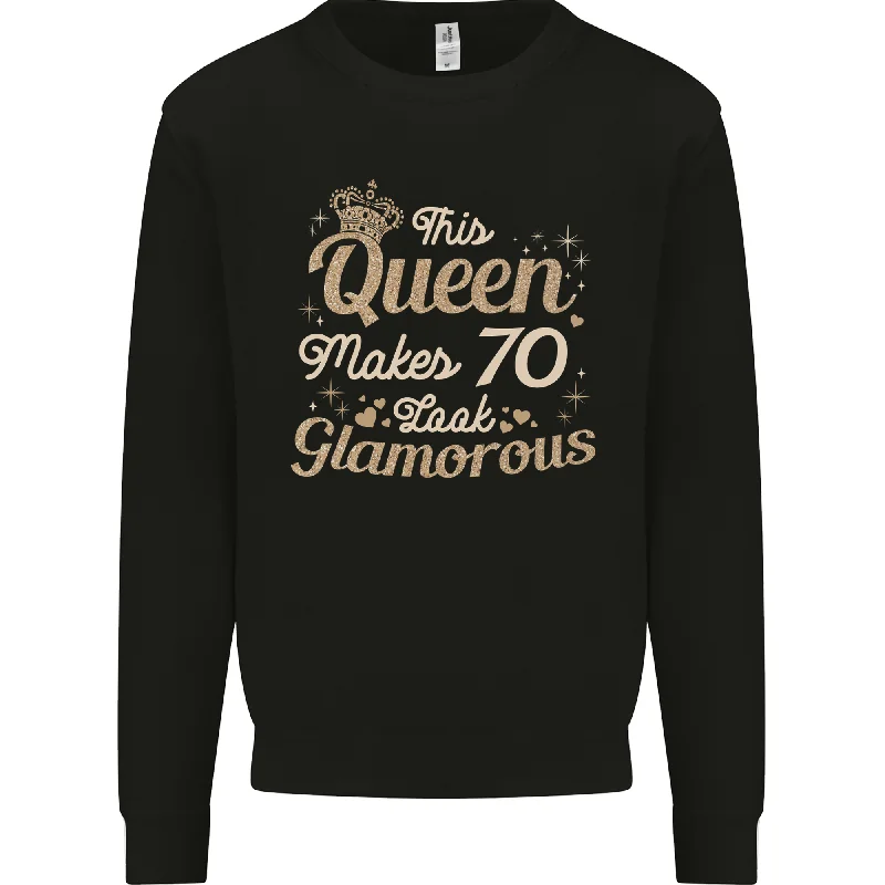 casual hoodieperformance gym sweatshirt70th Birthday Queen Seventy Years Old 70 Mens Sweatshirt Jumper