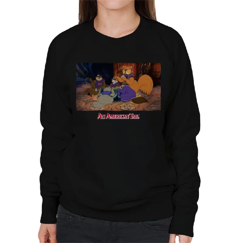 cool street hoodieclassic gym sweatshirtAn American Tail Tiger Playing Cards Women's Sweatshirt