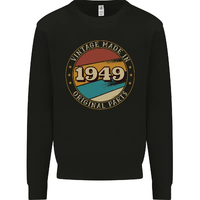 trendy hooded sweatshirtlightweight workout sweatshirt75th Birthday  Vintage Made In 1949 Mens Sweatshirt Jumper