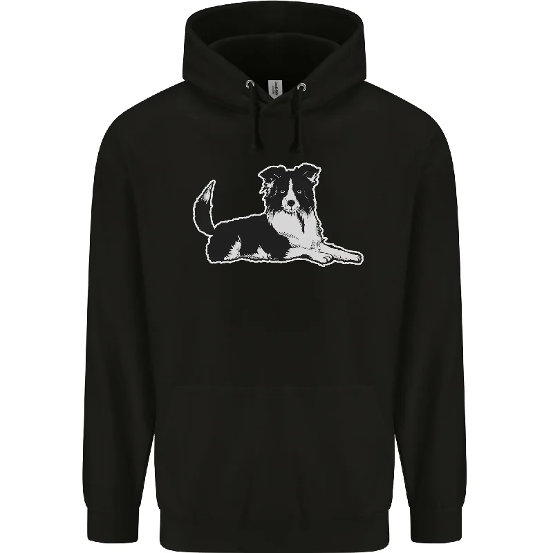 simple hoodieA Border Collie Dog Mens 80% Cotton Hoodie