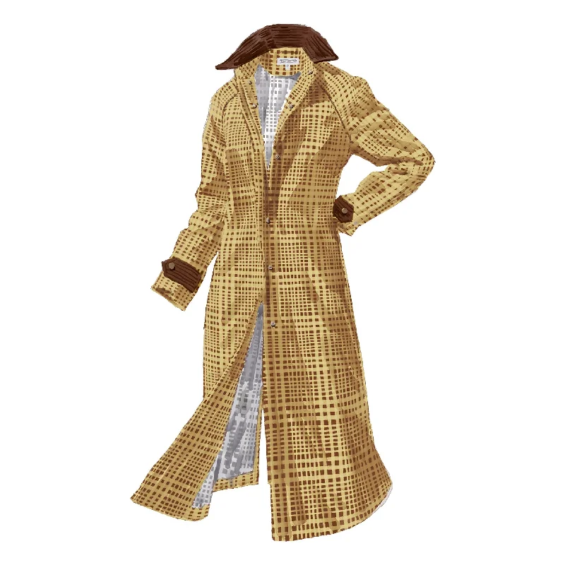 long-sleeve winter jacketPlaid Horseman's Duster