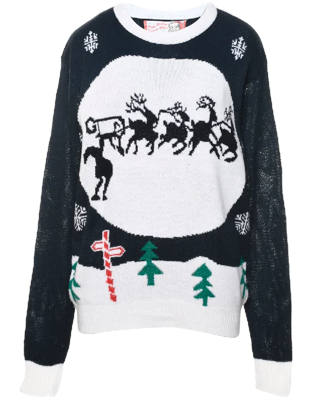 vintage coatReindeer Christmas Jumper - L