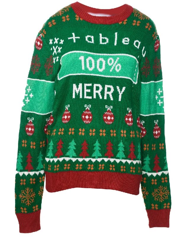 graphic coatDark Green Christmas Jumper - S