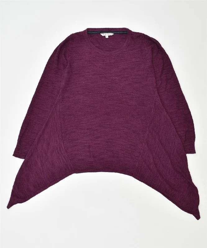 fleece hoodieFAT FACE Womens Asymmetric Crew Neck Jumper Sweater UK 14 Large Maroon