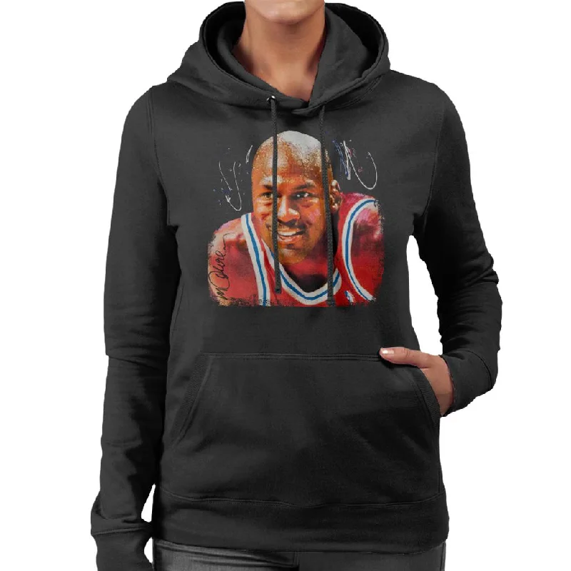 urban hoodiebreathable gym hoodieSidney Maurer Original Portrait Of Michael Jordan Chicago Bulls Women's Hooded Sweatshirt