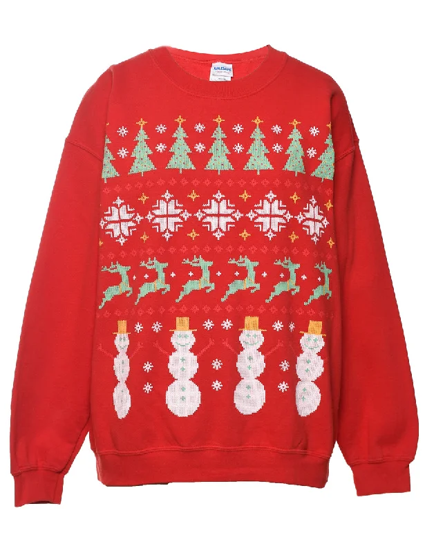 chic coatSnowman Christmas Sweatshirt - L