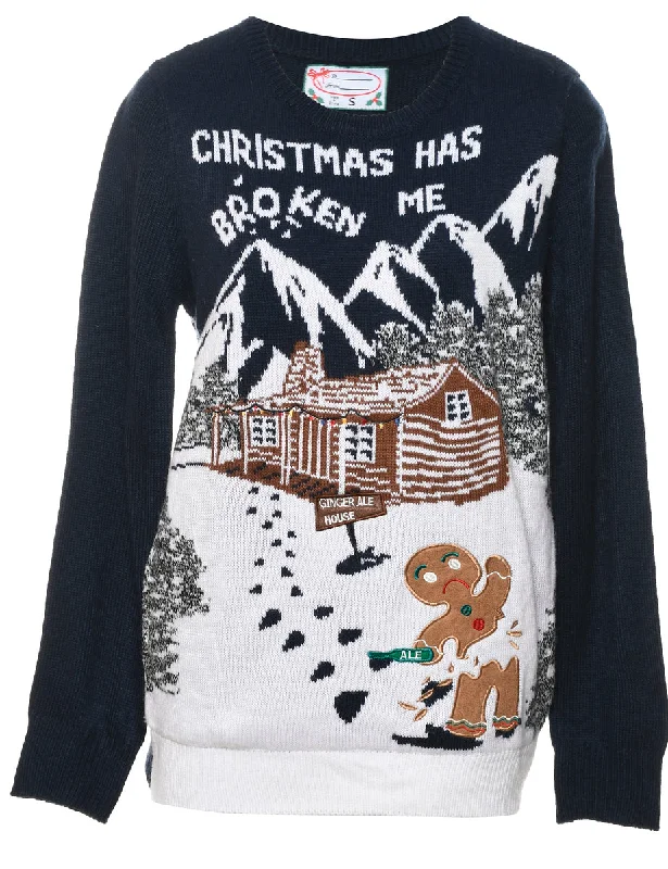 cozy wool-blend coatFestive Season Christmas Jumper - S