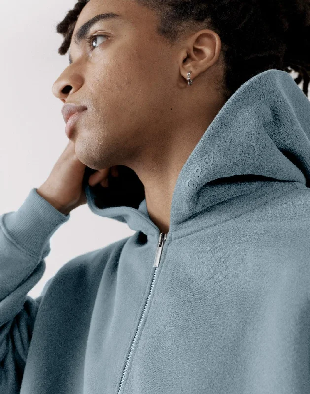 breathable hoodieThe Oversized Zip Hoodie in Chalk Blue