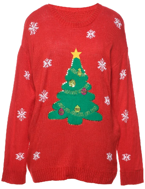 oversized trench coatChristmas Tree Design Jumper - XL