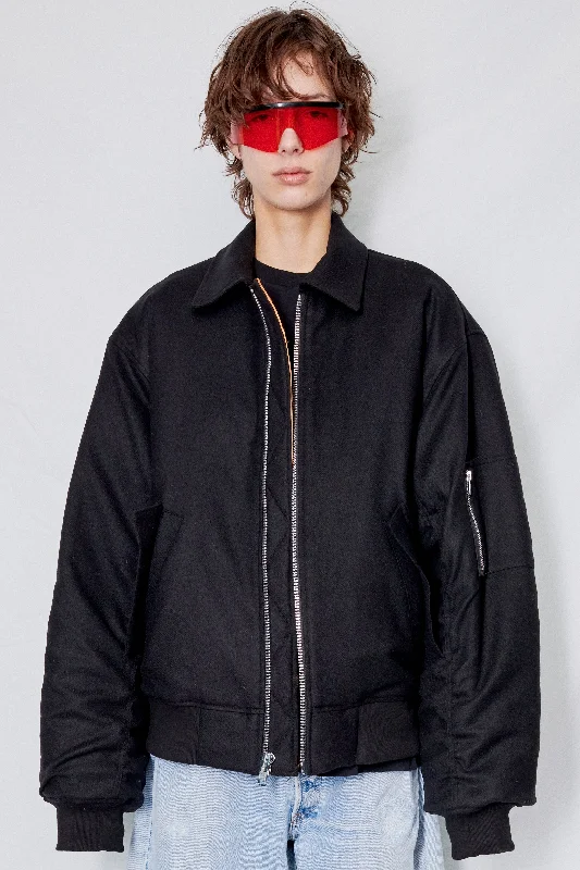 stylish peacoatBlack Wool Tanker Jacket