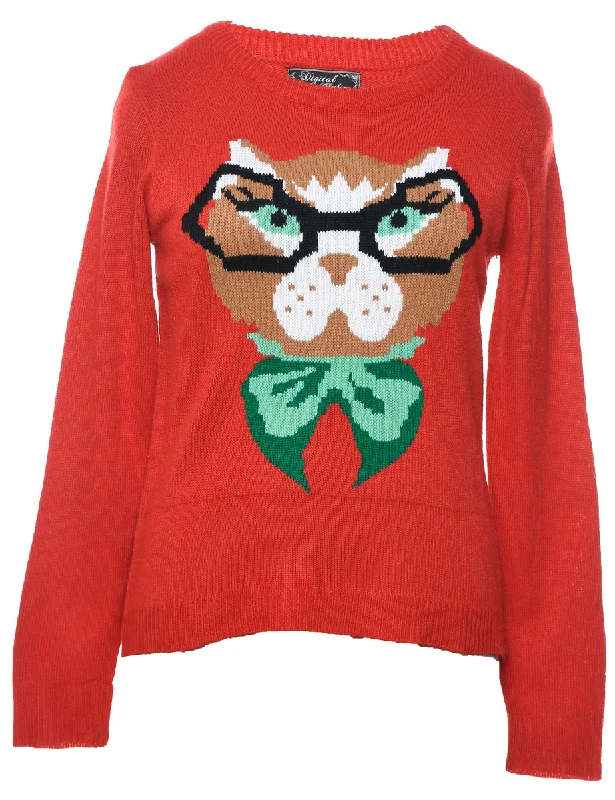 cold weather jacketAnimal Design Christmas Jumper - S