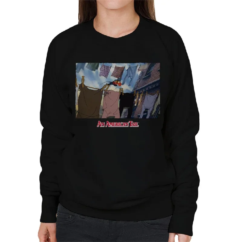 comfy hoodieminimalist gym sweatshirtAn American Tail Fievel Running On Rope Women's Sweatshirt