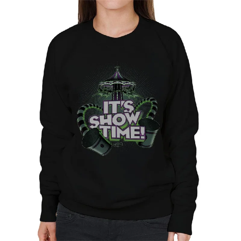 stylish pullover hoodieperformance workout sweatshirtBeetlejuice Merry Go Round Its Show Time Women's Sweatshirt