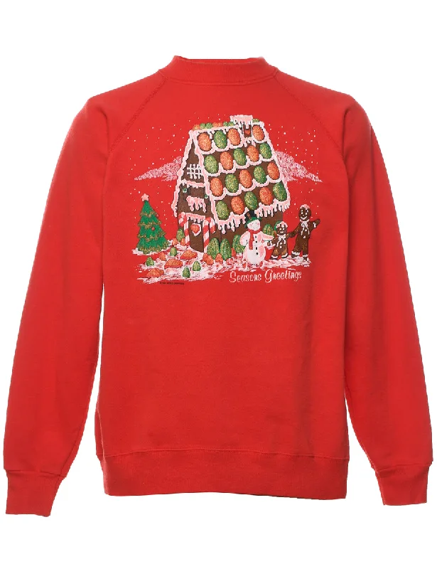 cozy coatFestive Season Christmas Sweatshirt - L