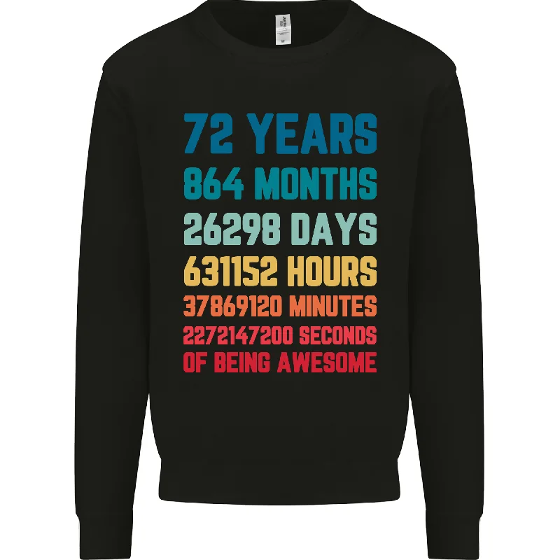 cozy hoodiestylish training hoodie72nd Birthday 72 Year Old Mens Sweatshirt Jumper