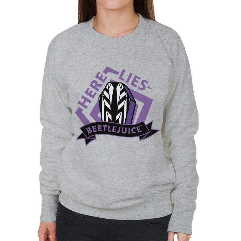 comfortable hooded sweatshirthigh-end athletic hoodieBeetlejuice Here Lies Beetlejuice Women's Sweatshirt