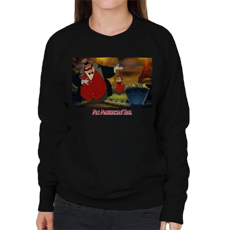 casual hoodie for fallcool workout sweatshirtAn American Tail Honest John And Fieval Eating Cheese Women's Sweatshirt