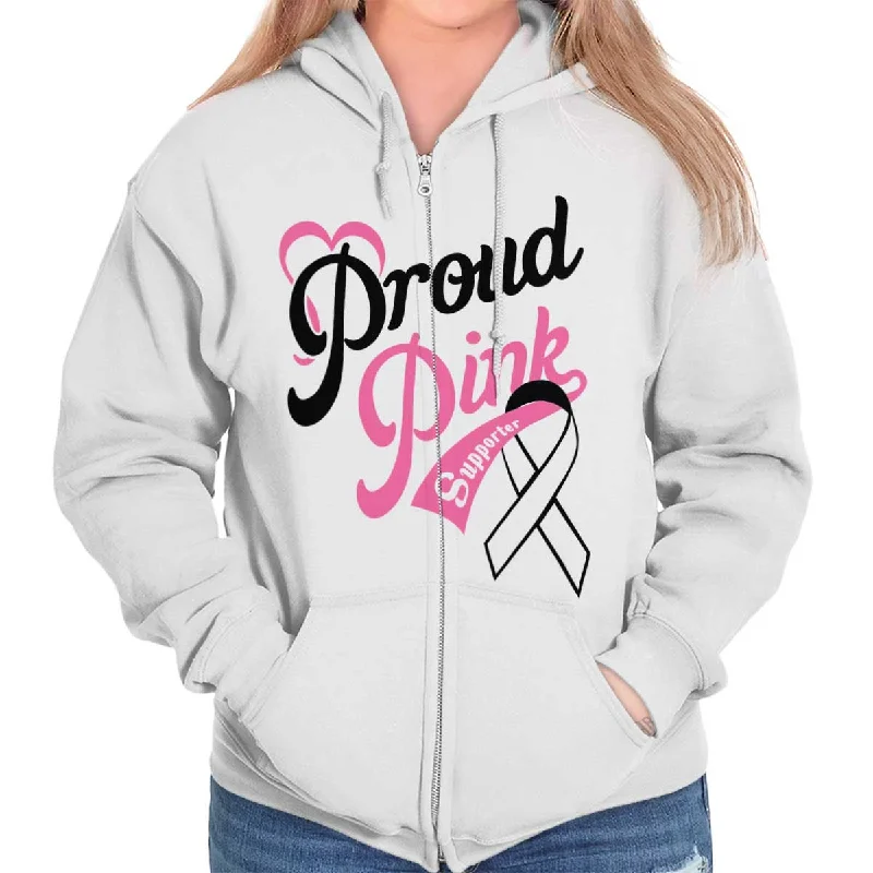 high-fashion hoodieBreast Cancer Awareness Zip Hoodie