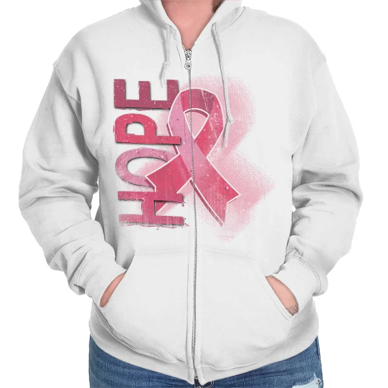 relaxed fit hooded sweatshirtHope Pink Ribbon Zip Hoodie