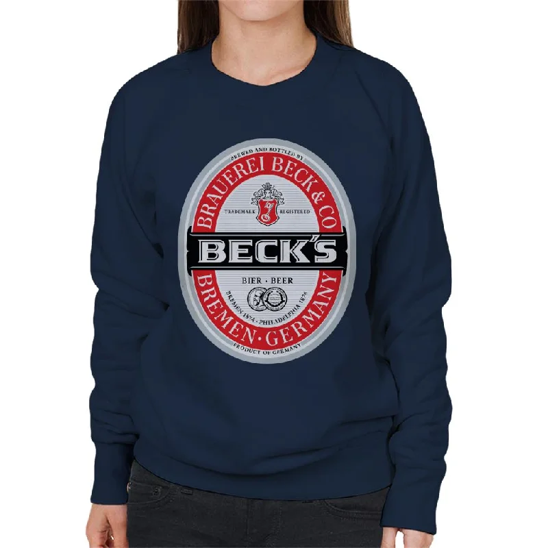 graphic hoodie with printhigh-performance athletic hoodieBeck's Beer Classic Label Women's Sweatshirt