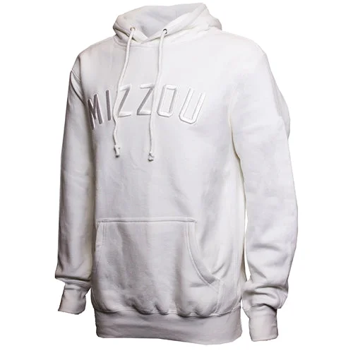 sports hoodietrendy sports sweatshirtMizzou Tonal Embroidered White Hoodie