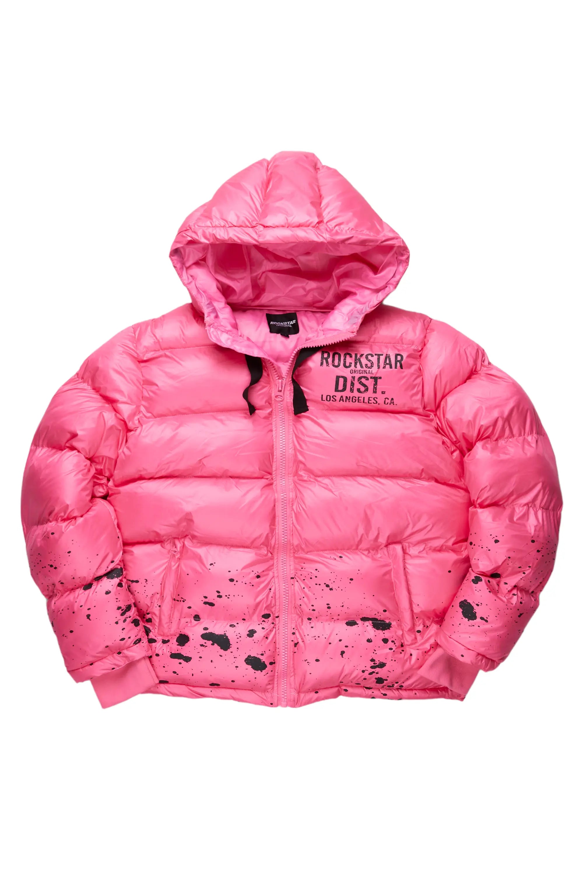 stylish blazer coatArt Dist. Pink Puffer Jacket