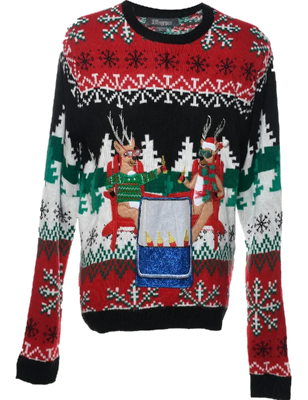 comfortable coatReindeer Christmas Jumper - XL