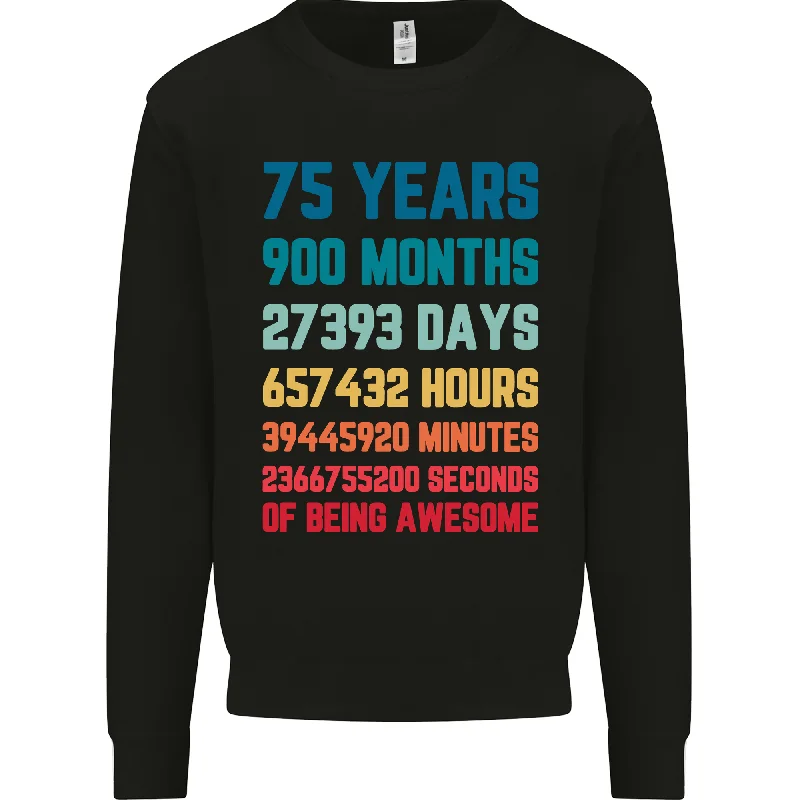 lightweight hoodiegym ready hoodie75th Birthday 75-Year-Old Men's Jumper Sweatshirt - Stylish Age 75 Celebration Wear