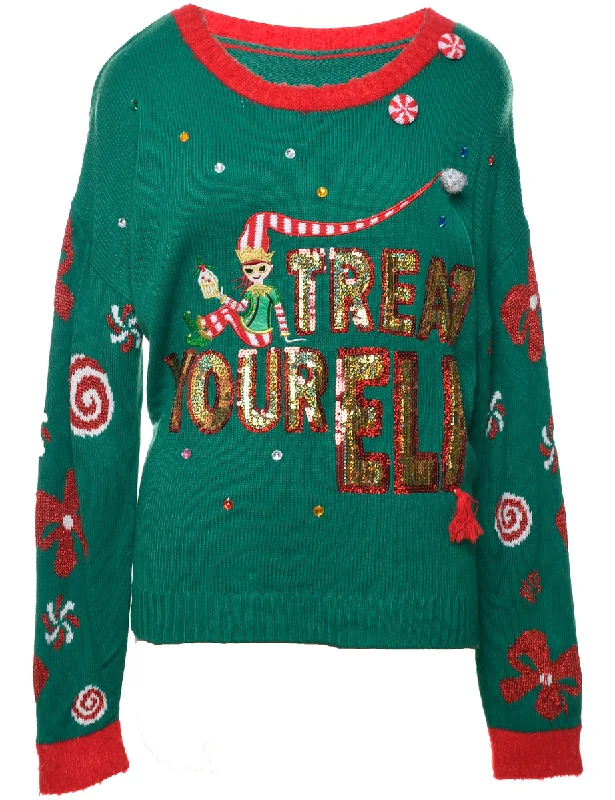 chic outerwearFestive Season Christmas Jumper - L