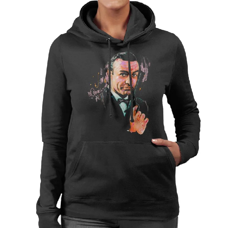 lightweight hoodiesoft gym hoodieSidney Maurer Original Portrait Of Sean Connery James Bond Women's Hooded Sweatshirt