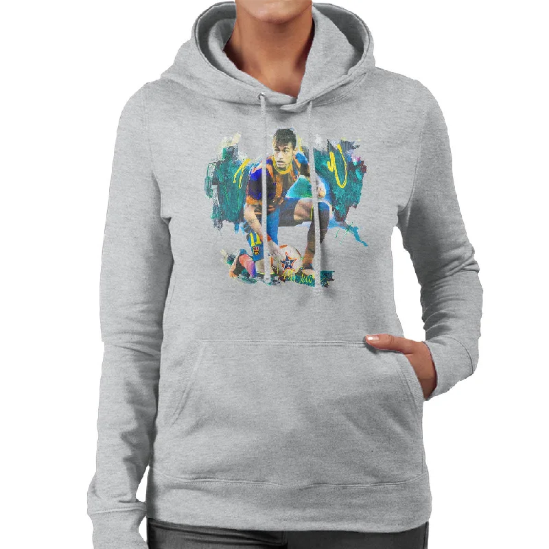 urban street hoodieeco-friendly fitness hoodieSidney Maurer Original Portrait Of Neymar Barcelona FC Women's Hooded Sweatshirt