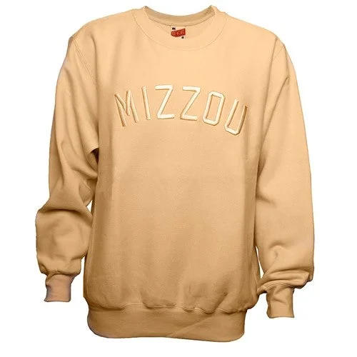 lightweight pullover hoodiestylish athletic hoodieMizzou Tonal Embroidered Yellow Crew Sweatshirt