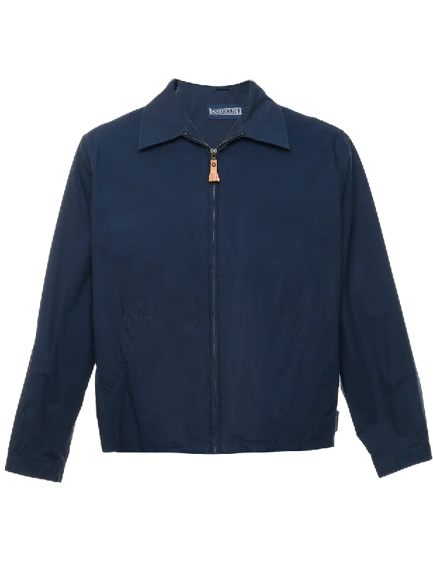 sporty outerwearLand's End Navy Zip-Front  Jacket - S