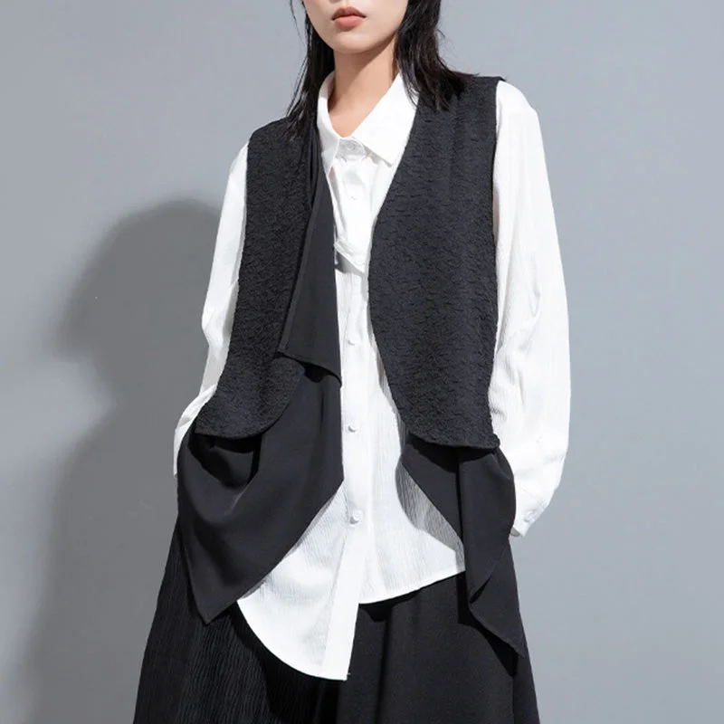 functional coatMulti-layered Irregular Vest