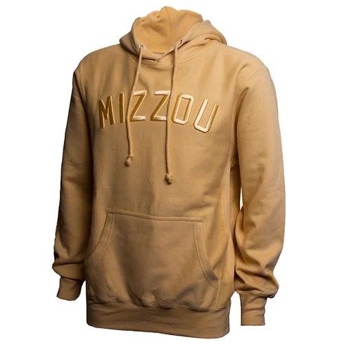 comfortable hooded sweatshirtcasual workout hoodieMizzou Tonal Embroidered Yellow Hoodie